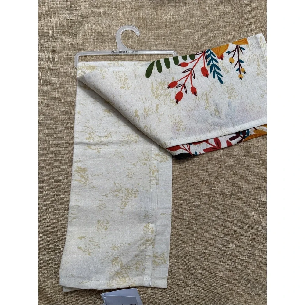 Primitives By Kathy Tea Towel Give Thanks Grateful Heart Dish Cloth Cotton NOS